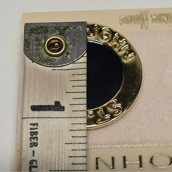 St John Gold Black Enamel Logo Circle Vintage 80s Clip On Earrings - Picture 8 of 8